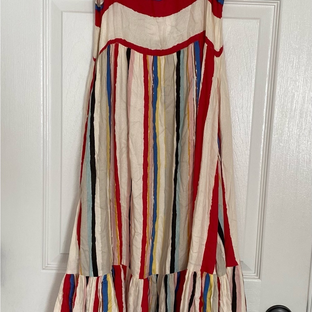 NWT Striped Maxi Dress En Crème ASOS Adjustable Straps Red pink Cream Size Small - Picture 4 of 7